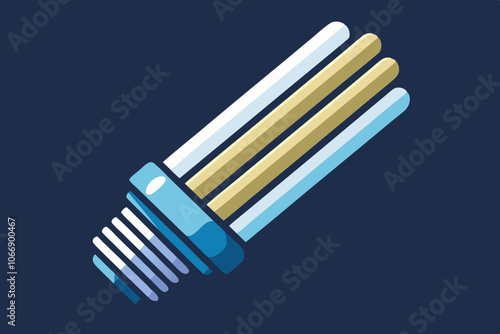  Energy saving fluorescent lamp vector art illustration