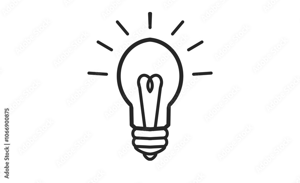 電球アイコン - アイデアやひらめきを象徴するシンプルな電球の線画イラスト
電球アイコン - アイデアやひらめきを象徴するシンプルな電球の線画イラスト