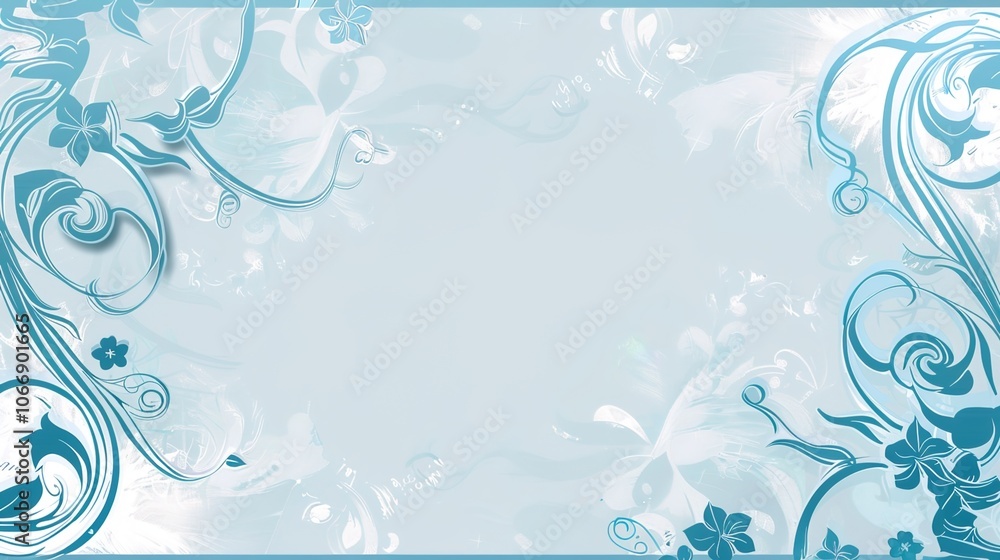 Light blue hand drawn border background presents a serene and artistic view. A charming display of soft color and creativity Light blue hand drawn border background presents a serene and artistic view. A charming display of soft color and creativity
