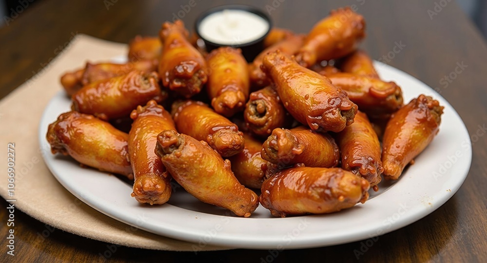 Delicious coated chicken wings platter Delicious coated chicken wings platter