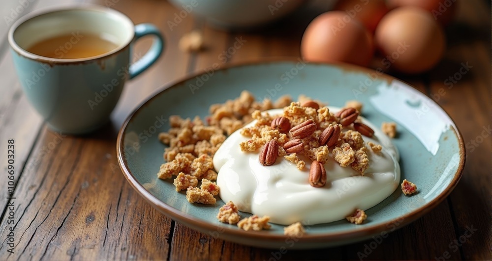 Healthy breakfast with yogurt and granola Healthy breakfast with yogurt and granola