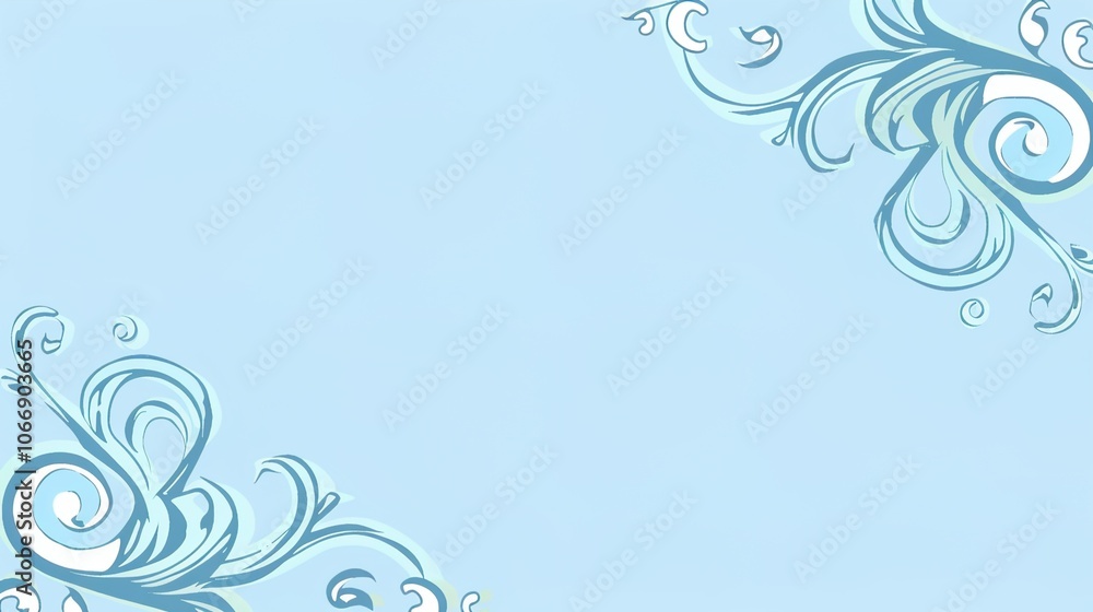 Light blue hand drawn border background presents a serene and artistic view. A charming display of soft color and creativity Light blue hand drawn border background presents a serene and artistic view. A charming display of soft color and creativity