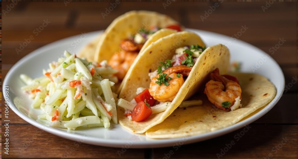 Delicious shrimp tacos with fresh salsa Delicious shrimp tacos with fresh salsa