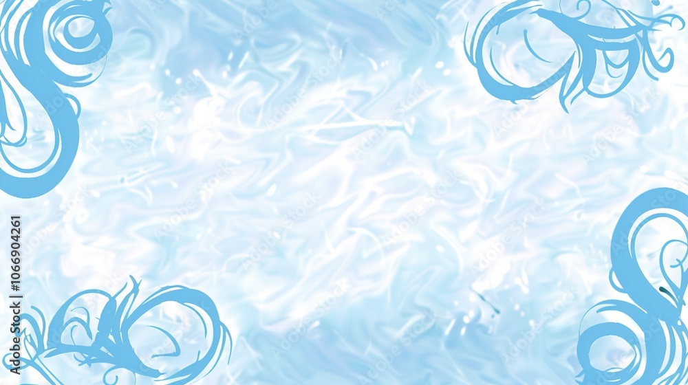 Light blue hand drawn border background presents a serene and artistic view. A charming display of soft color and creativity Light blue hand drawn border background presents a serene and artistic view. A charming display of soft color and creativity