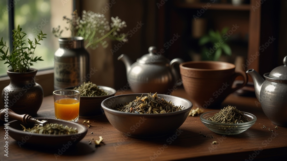 Ingredients for herbal tea Ingredients for herbal tea