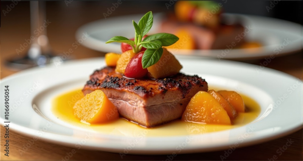 Delicious grilled salmon with citrus garnish Delicious grilled salmon with citrus garnish