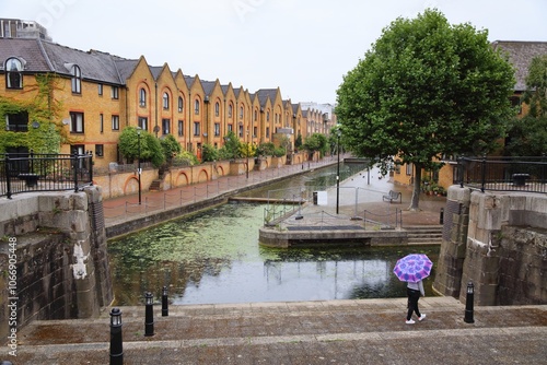 Ornamental Canal in Wapping, London UK photo