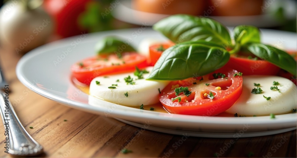 Fresh salad with tomatoes and mozzarella Fresh salad with tomatoes and mozzarella