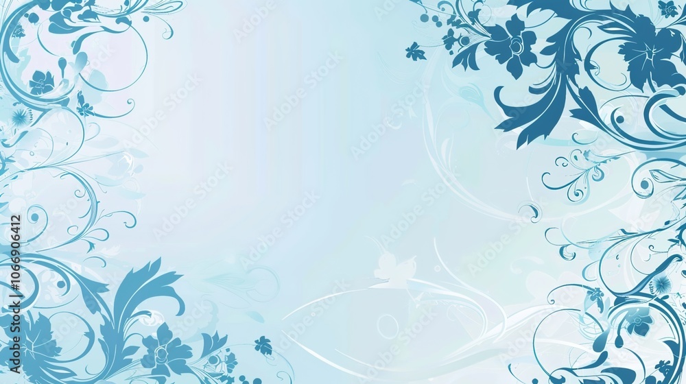 Light blue hand drawn border background presents a serene and artistic view. A charming display of soft color and creativity Light blue hand drawn border background presents a serene and artistic view. A charming display of soft color and creativity