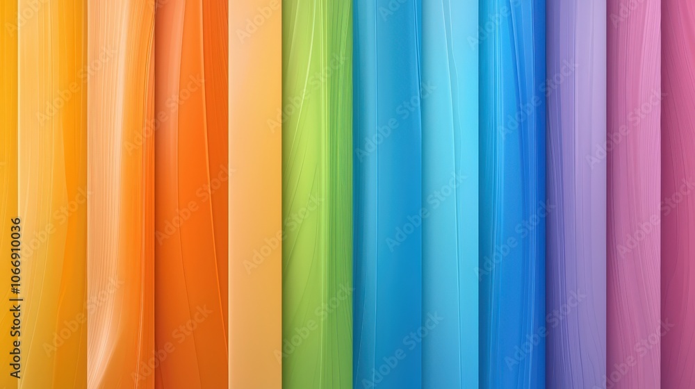 A bright rainbow stripes background with a hand-painted effect, ideal for artistic projects, greeting cards, and colorful branding. A bright rainbow stripes background with a hand-painted effect, ideal for artistic projects, greeting cards, and colorful branding.