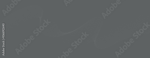 Dark gray background with a wave pattern. The background is smooth and textured. Gray color enhances the background's modern style. Minimal abstract dotted wave, modern digital background vector