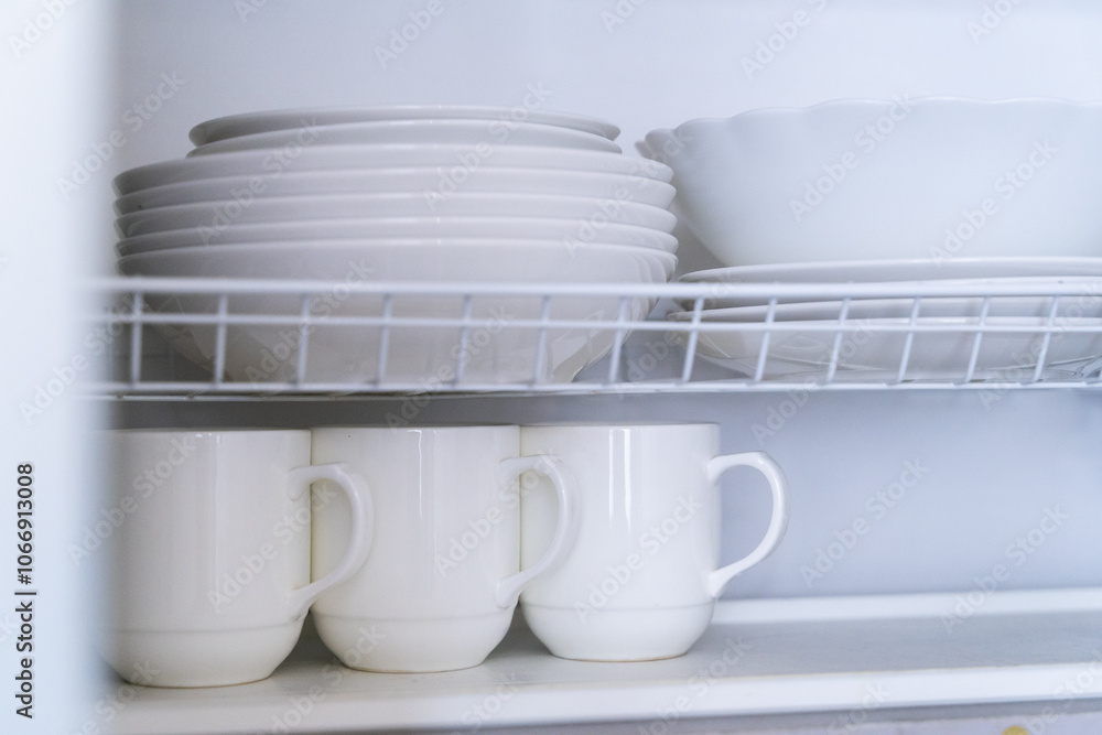 Explore the beauty of Minimalist Kitchenware displayed in a sleek, Modern Shelf design