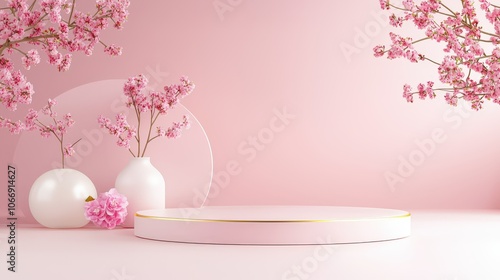 A gentle pink background captured under soft studio lights, creating a dreamy atmosphere perfect for romantic photography or branding.