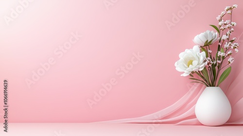 A soft pink background shot in a studio with gentle lighting, perfect for creating a serene and inviting atmosphere for product photography.