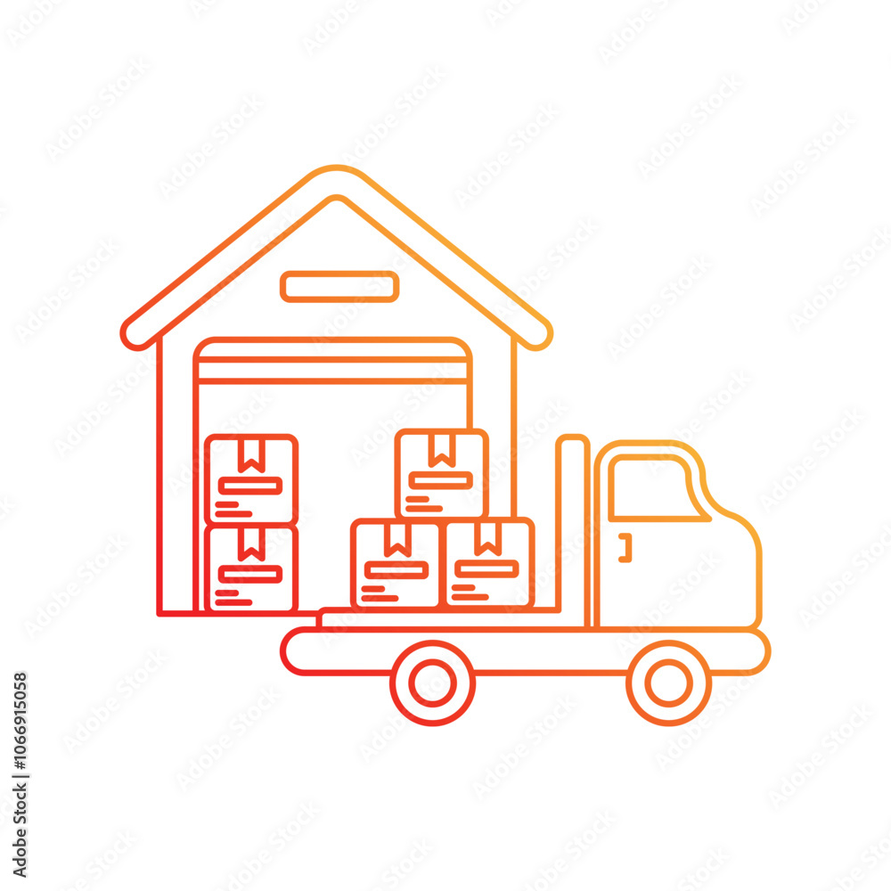 shipment gradient icon with white background vector stock illustration shipment gradient icon with white background vector stock illustration