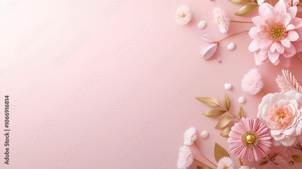 A chic pink and gold background featuring elegant floral patterns, perfect for enhancing feminine branding, beauty products, and romantic visuals. A chic pink and gold background featuring elegant floral patterns, perfect for enhancing feminine branding, beauty products, and romantic visuals.