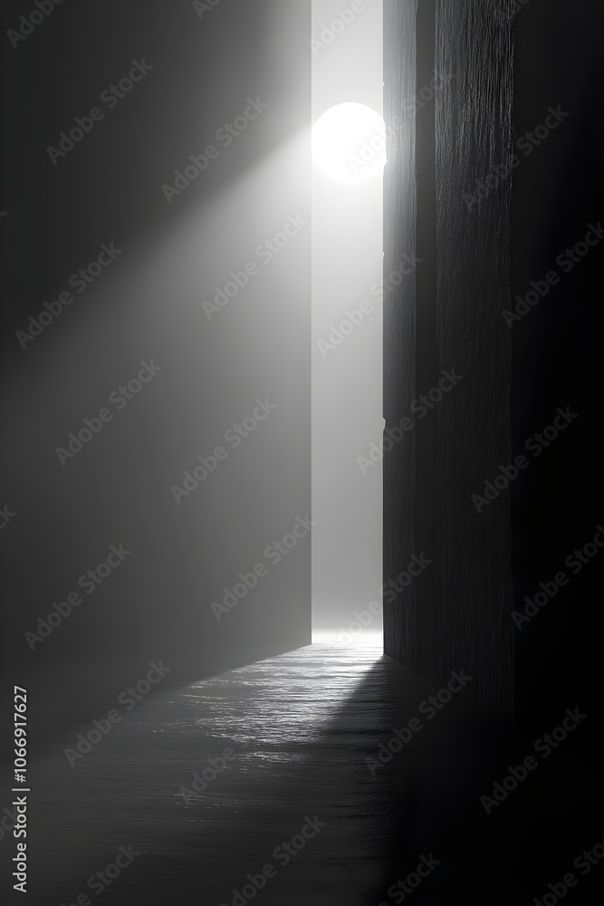 A narrow passage illuminated by a soft beam of light, creating an atmospheric and mysterious mood. The light source appears at the end, beckoning exploration. A narrow passage illuminated by a soft beam of light, creating an atmospheric and mysterious mood. The light source appears at the end, beckoning exploration.