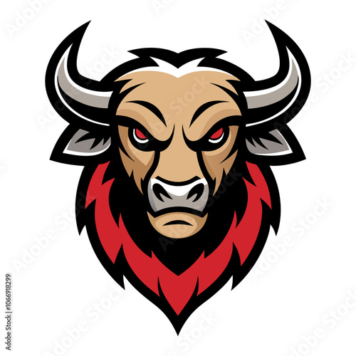 Bison Mascot Logo Vector.