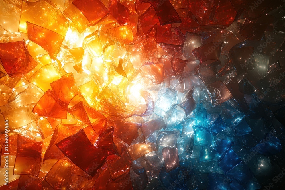 Abstract Colorful Glass Structure with Light Reflection Abstract Colorful Glass Structure with Light Reflection