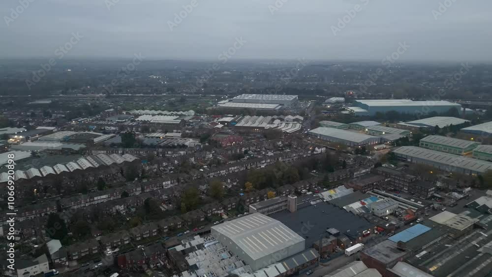Aerial View of Birmingham Perry Barr Central City. It is major city in England, West Midlands Region of United Kingdom. Drone's Camera Footage During Mostly Cloudy Early Morning on November 4th, 2024 Aerial View of Birmingham Perry Barr Central City. It is major city in England, West Midlands Region of United Kingdom. Drone's Camera Footage During Mostly Cloudy Early Morning on November 4th, 2024