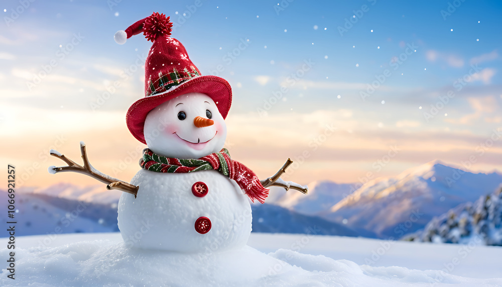 Ai generative Christmas concept wallpaper of snowman suitable for use in design work Ai generative Christmas concept wallpaper of snowman suitable for use in design work