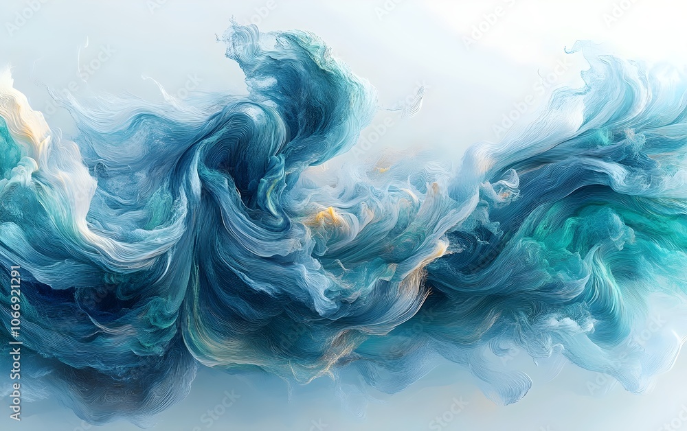 A mesmerizing abstract art piece featuring swirling shades of blue and turquoise, evoking the fluidity of water and emotion through its dynamic movement and soft textures. A mesmerizing abstract art piece featuring swirling shades of blue and turquoise, evoking the fluidity of water and emotion through its dynamic movement and soft textures.