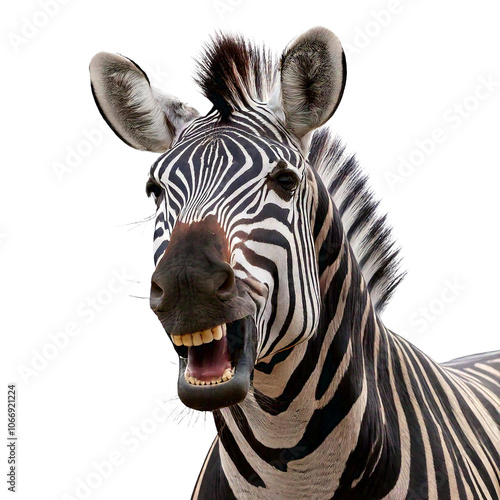 Laughing zebra is smiling photo