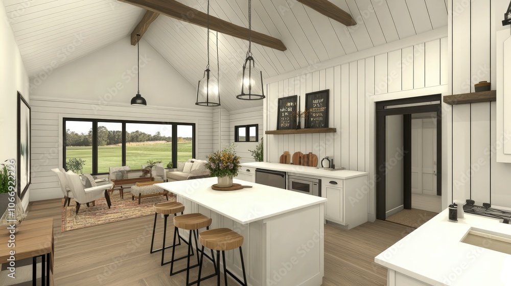 Modern Bright Kitchen with Open Concept Design Modern Bright Kitchen with Open Concept Design