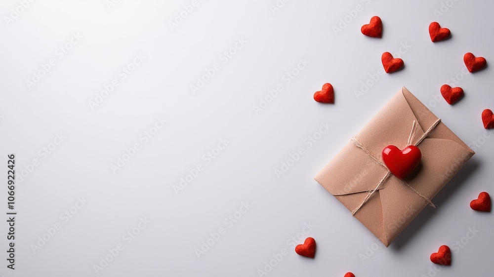 A love letter with red hearts on a white background, symbolizing romance and affection. A love letter with red hearts on a white background, symbolizing romance and affection.
