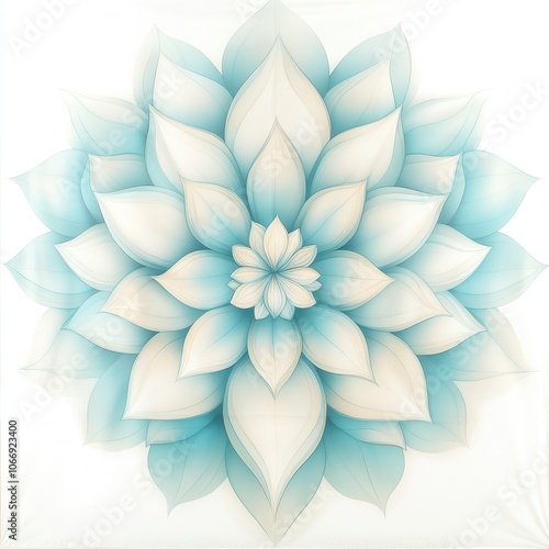 A blue and white flower with a white center