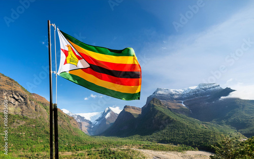 The flag of Zimbabwe