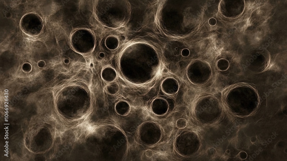 Ancient Microbes Under a Microscope Revealing Intricate Cellular Structures Against a Dark Background, Highlighting Their Mysterious Nature Ancient Microbes Under a Microscope Revealing Intricate Cellular Structures Against a Dark Background, Highlighting Their Mysterious Nature