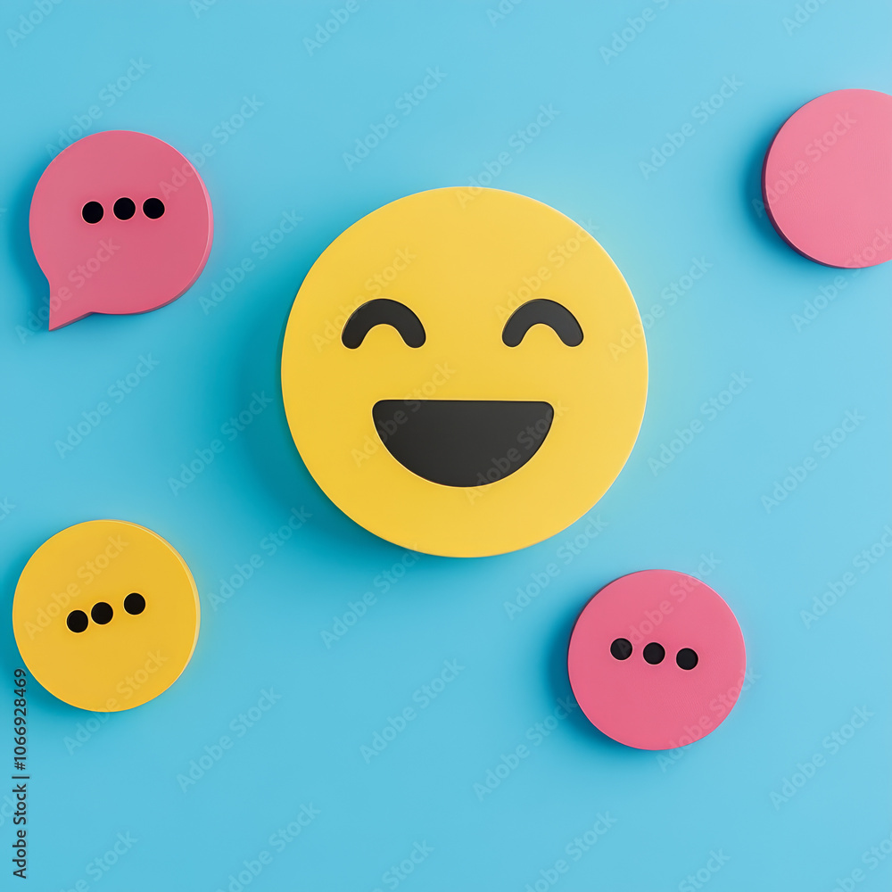 Fototapeta premium set of smileys with faces