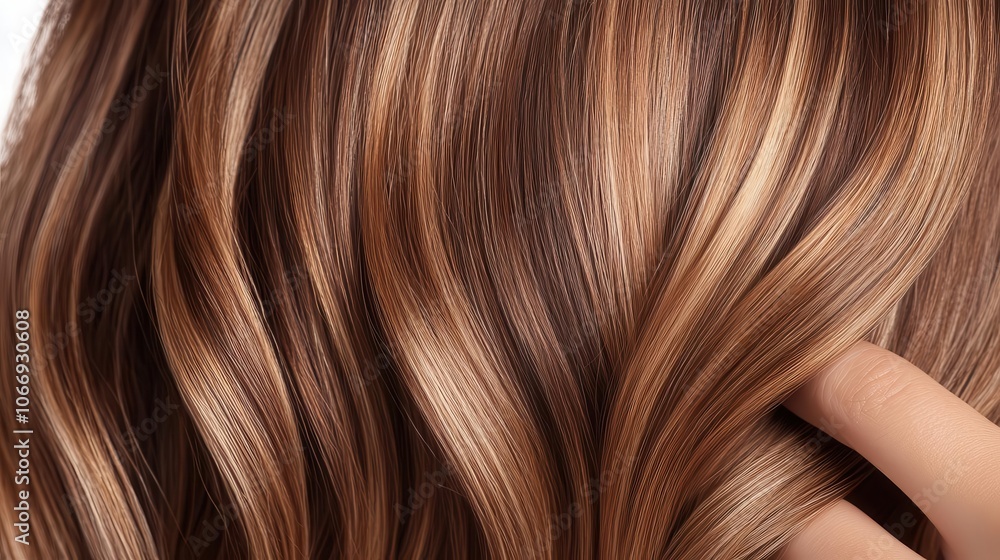 A close-up view of wavy, glossy hair with rich, warm brown tones, showcasing texture and movement. A close-up view of wavy, glossy hair with rich, warm brown tones, showcasing texture and movement.