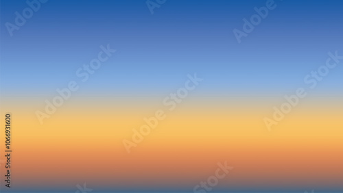 Abstract gradient nature landscape desktop wallpaper vector. Minimal yellow blue sky gradient landscape abstract background. Blurred yellow blue sky abstract minimal desktop wallpaper background