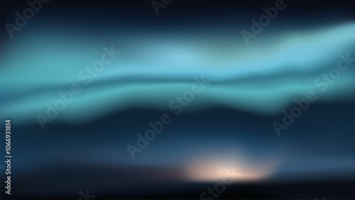 Abstract dark gradient desktop wallpaper vector. Blurred aurora blue sky gradient landscape abstract background. Blurred blue with dark sky abstract gradient desktop wallpaper background