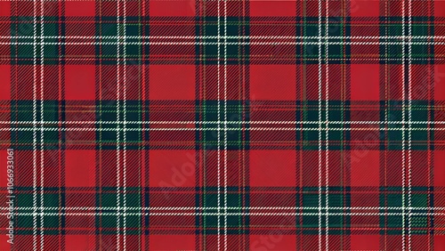 Classic red and green tartan pattern for cozy holiday decorations and festive textiles