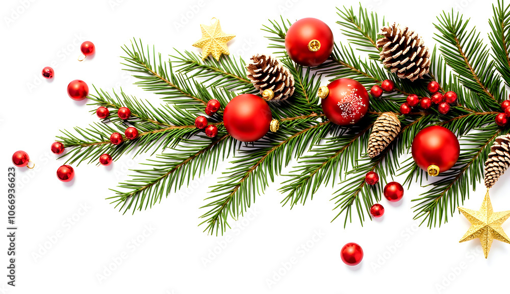 christmas tree branch with red ball christmas tree branch with red ball