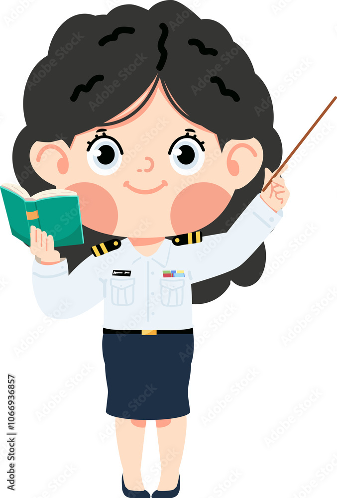 Teacher holding a book and pointing at something Teacher holding a book and pointing at something