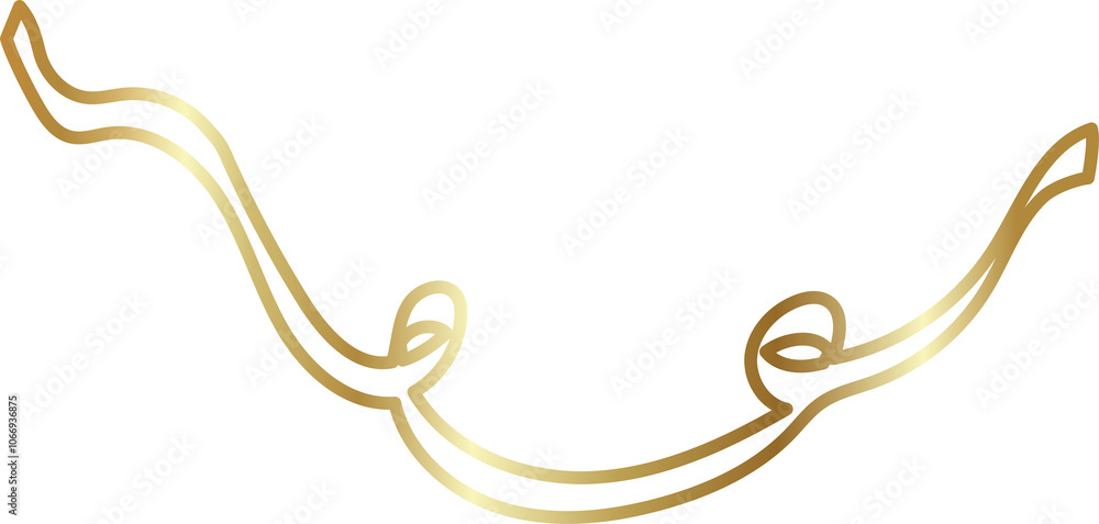 Gold ribbon line. Element for design Gold ribbon line. Element for design