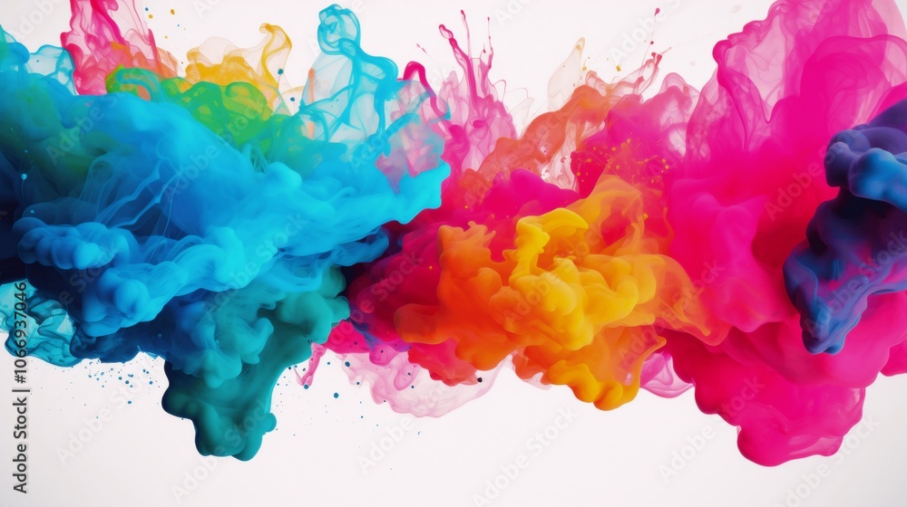 Vibrant Splash of Colorful Ink in Water Vibrant Splash of Colorful Ink in Water