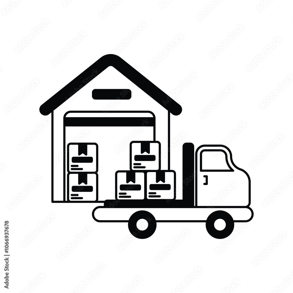 shipment glyph icon with white background vector stock illustration shipment glyph icon with white background vector stock illustration