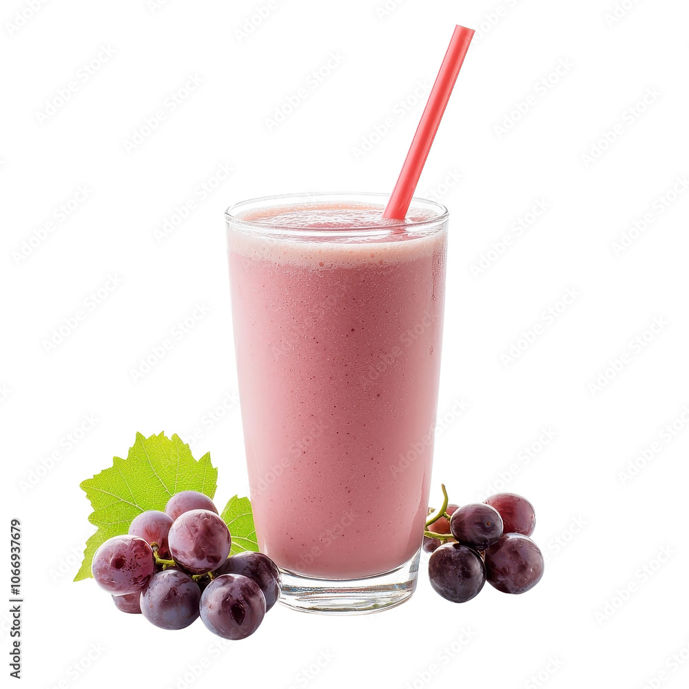 A smoothie made from fresh grape juice, isolated on a white background, creamy and refreshing. cutout png A smoothie made from fresh grape juice, isolated on a white background, creamy and refreshing. cutout png