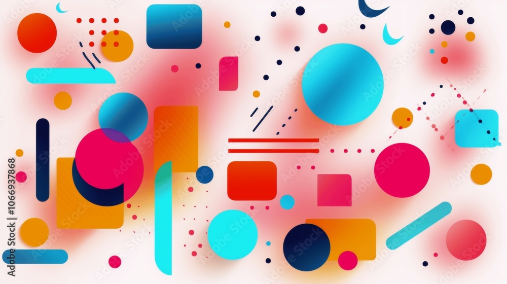 Obraz premium Abstract Colorful Shapes and Patterns Background