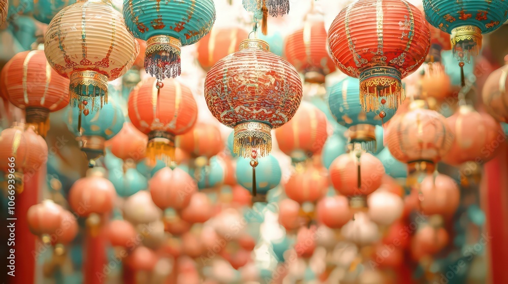 Obraz premium Red Lanterns Festive Chinese Decor