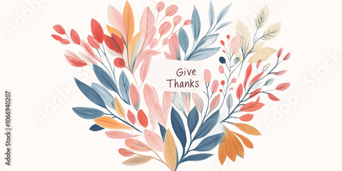 Give Thanks Elegance: Delicate autumn leaves with soft, warm hues.
