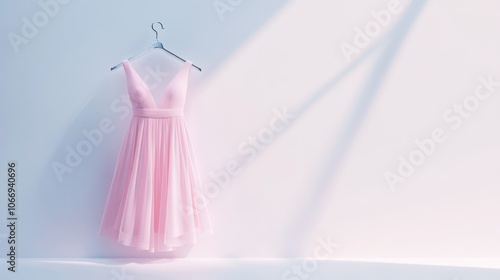 Pink Dress on a White Background