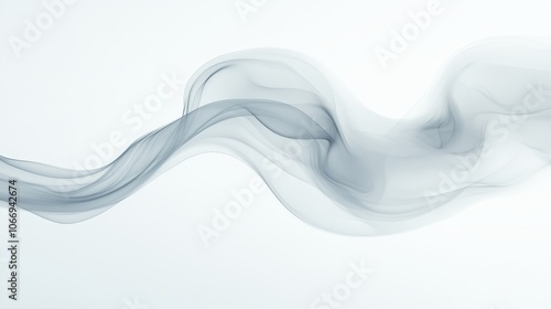 A long, curvy line of smoke is shown in a white background