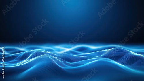 A blue ocean with a wave pattern