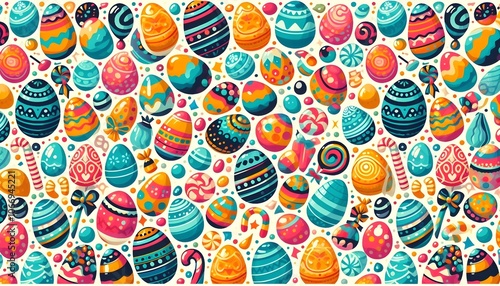 Easter Candy and Eggs Pattern